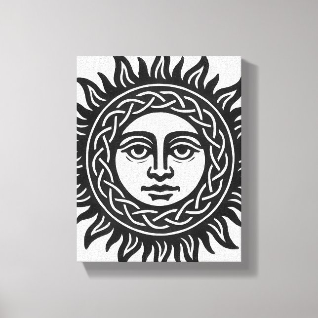 Solvisage Sigill – Svart Sol Emblem Canvastryck (Framsida)