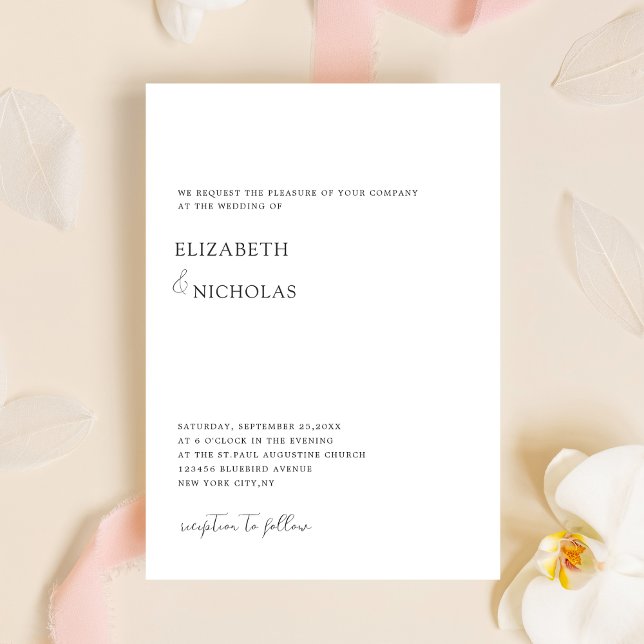 Solvit och svart elegant minst bröllop inbjudningar (Skapare uppladdad)