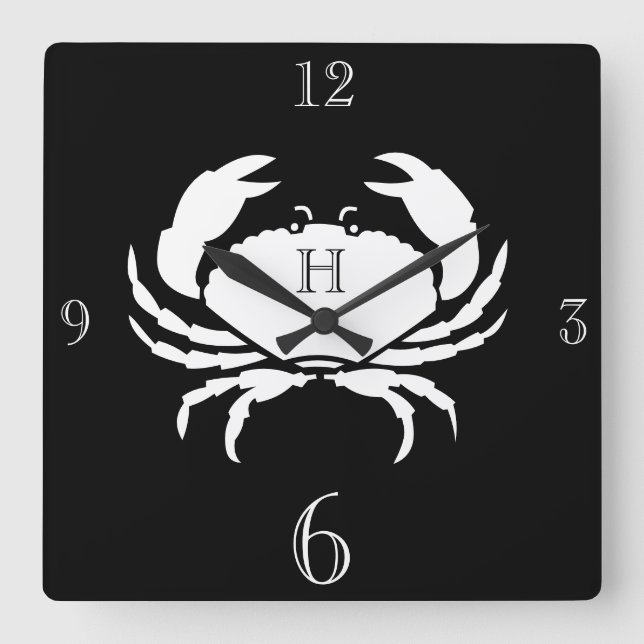Solvit- och svartvit krabba, stor c fyrkantig klocka (Framsida)