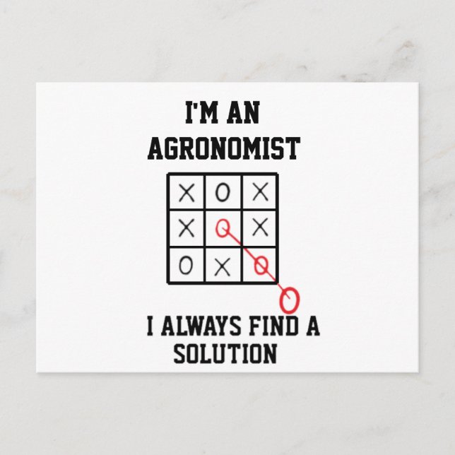 Som agronom hittar jag alltid en lösning   vykort (Framsida)