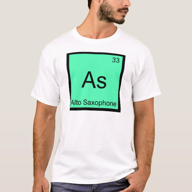 Som - Alto Saxophone Funny Chemistry Inslag Symbol Tee (Framsida)