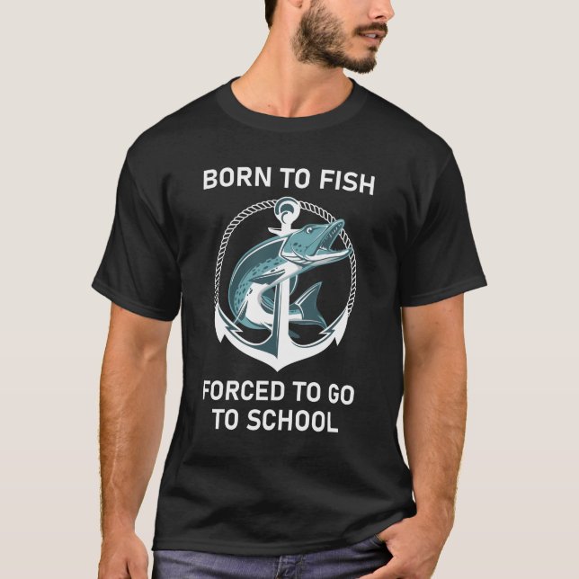 som är födda av fisk som tvingats gå i skolan t shirt (Framsida)