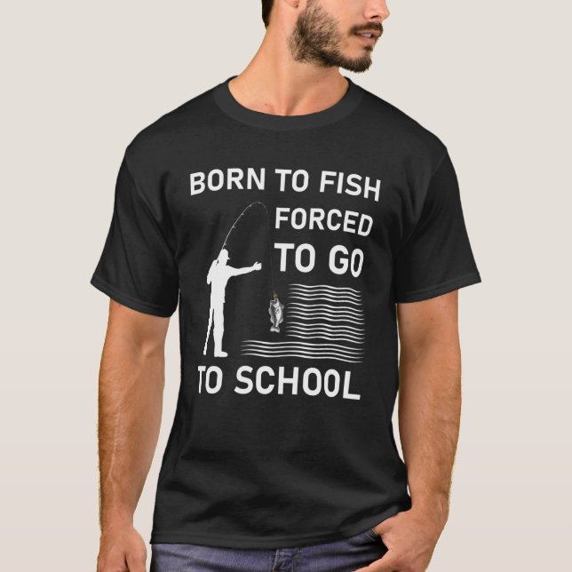 som är födda av fisk som tvingats gå i skolan t shirt (Framsida)