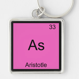 Som - Aristoteles Roligt Kemielement Kemi Symbol T Fyrkantig Silverfärgad Nyckelring