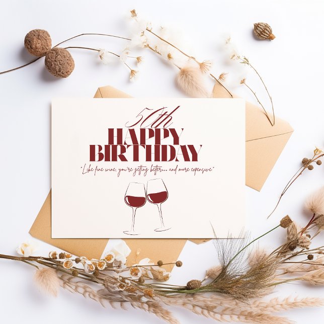 Som att vin får dyrt vuxen födelsedagskort helgkort (Skapare uppladdad)