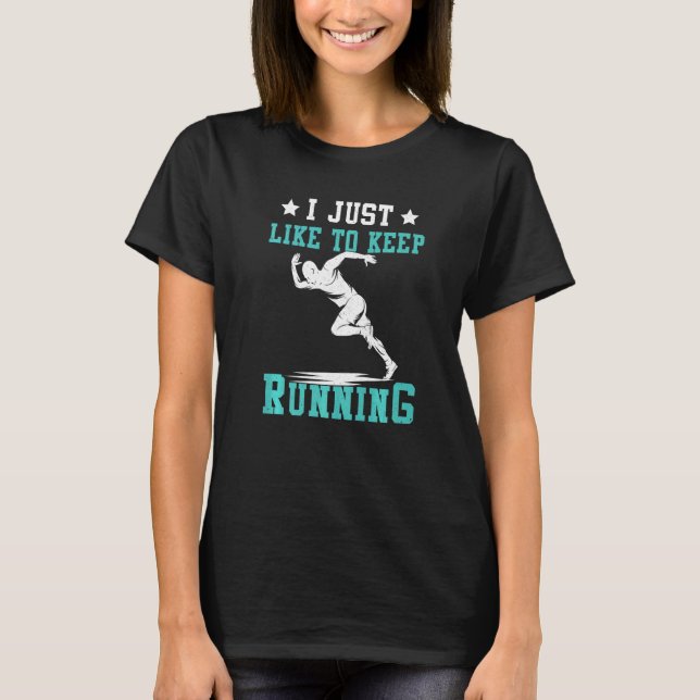 Som Behålla som kör Springerna Halv Marathon Fitne T Shirt (Framsida)