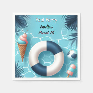 Som Boy Roligt Tonåring Vuxen Bassäng Party Sweet Pappersservett