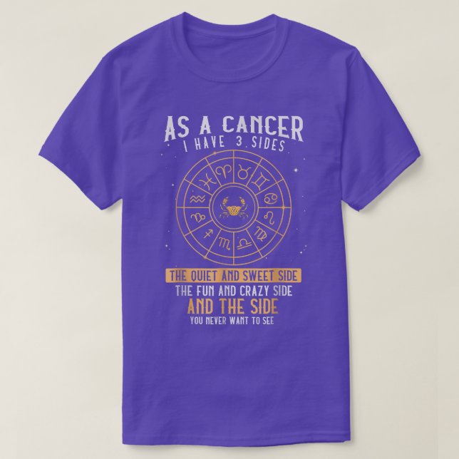 Som cancerfall har jag 3 sider zodiac-tecknet.. t shirt (Design framsida)