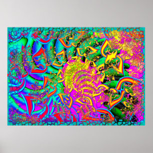 Som Candy Psychedelic 3D Fractal Poster