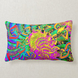 Som Candy Vibrant Psychedelic Fractal Lumbarkudde