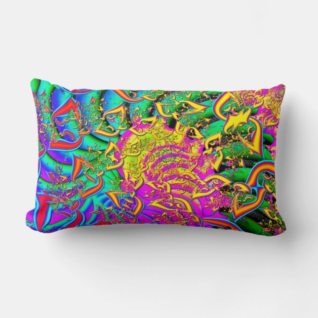 Som Candy Vibrant Psychedelic Fractal Lumbarkudde (Framsida)