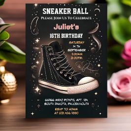 Som Chic Shoe Girl Sweet 16 Sneaker Boll Birthday Inbjudningar