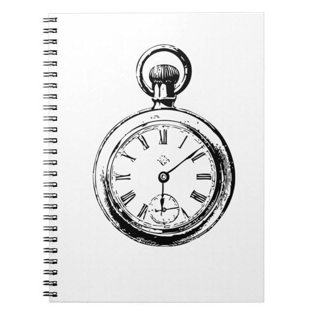 Som Clockwork Pocket Watch Illustration Anteckningsbok (Framsidan)