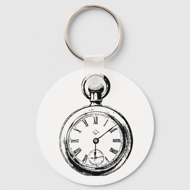 Som Clockwork Pocket Watch Illustration Nyckelring (Framsida)