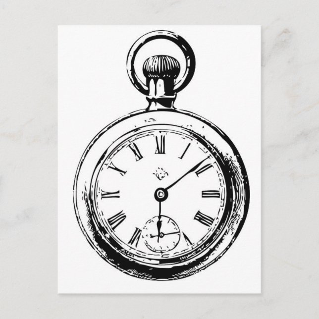 Som Clockwork Pocket Watch Illustration Vykort (Framsida)
