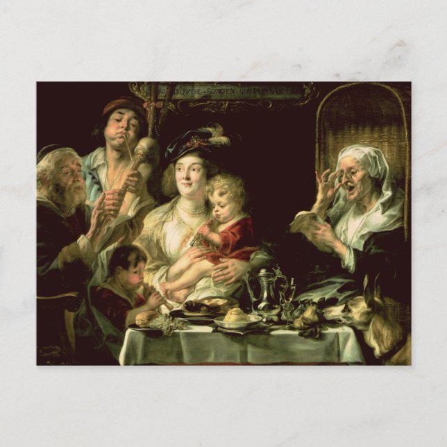 Som den gamla Sjungan, så den unga pipan 1638 Vykort (Framsida)