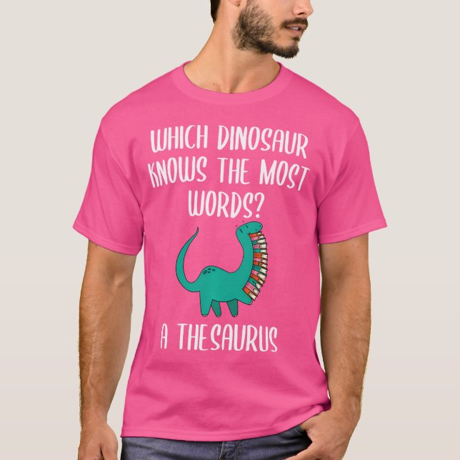 som Dinosaur känner mest till Ord A thesaurus Li T Shirt (Framsida)