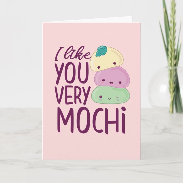 Som du, Mochi Funny Food Pun Valentine Day Helgkort (Framsida)