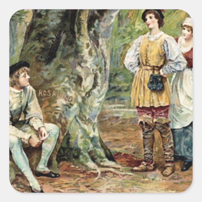 Som du vill - Shakespeare Fyrkantigt Klistermärke (Framsida)