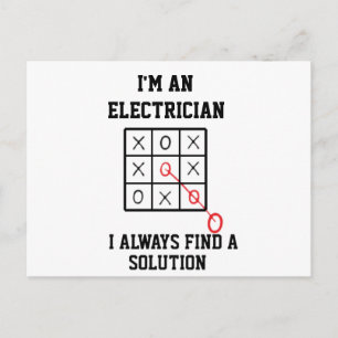 Som elektriker hittar jag alltid en lösning   vykort