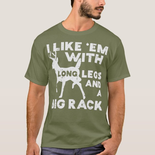 Som Em Long Ben Big Rack Hjort Buck Hunting T Shirt (Framsida)