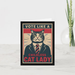 Som en barnlös Cat Dam Funny Voting Kamala Harr Kort