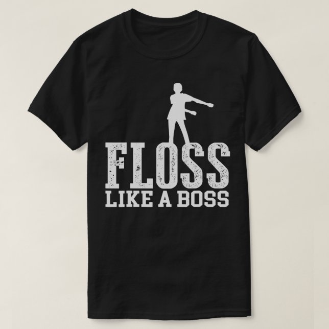Som en boss cool dansrörelse flossing t shirt (Design framsida)
