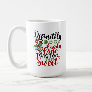 Som en candy cane vriden men söt kaffemugg