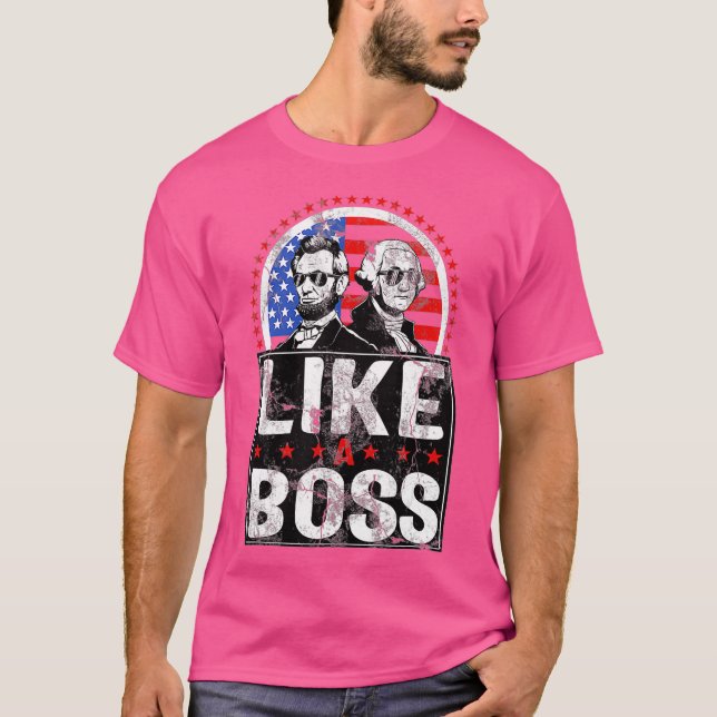 Som en Chef Abraham Lincoln George Washington T Shirt (Framsida)