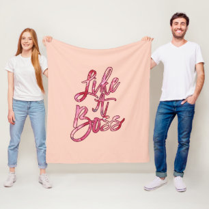 Som en Chef Populärt citattecken, akryl Paint Rosa Fleecefilt