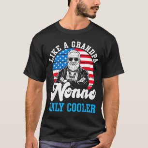 Som en farfar nonno bara coolare amerikansk flagga t shirt