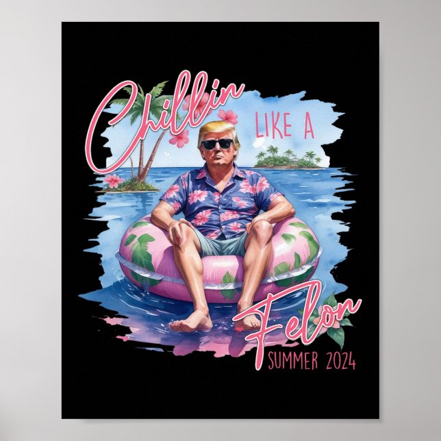 Som en felon Summer 2024 Funny Trump 2024 Poster (Framsidan)