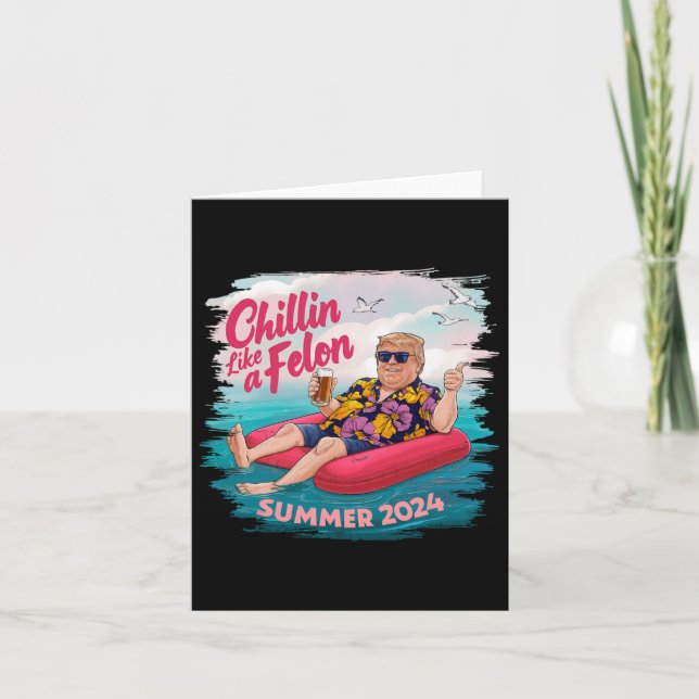 Som en Felon Trump Summer 2024 Beach Kort (Framsida)