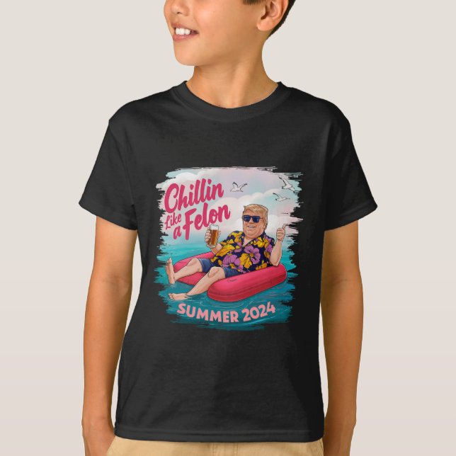 Som en Felon Trump Summer 2024 Beach T Shirt (Framsida)