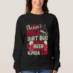 Som en flicka, en sassy Dirt Bike och öl T Shirt