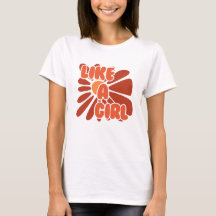 Som en flicka - Retro Blommigt - T-Shirt