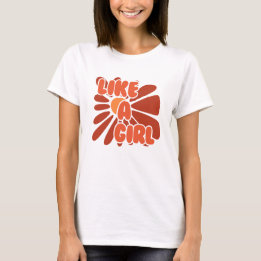 Som en flicka - Retro Blommigt - T-Shirt