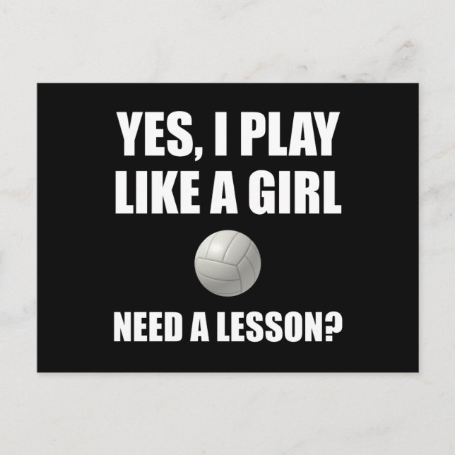 Som en flicka Volleyball Vykort (Framsida)