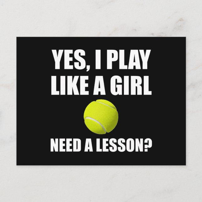 Som en Girl Tennis Vykort (Framsida)