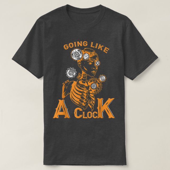 Som en klocka, Human Skeleton Steampunk  T Shirt (Design framsida)