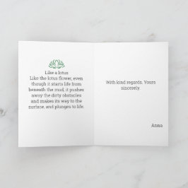 Som en Lotus Watercolor-Personlig Gift Helgkort