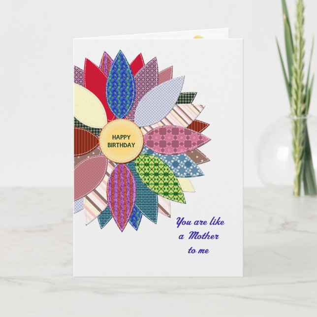 Som en mor till mig, en stekad blomfödelsedag kort (Framsida)