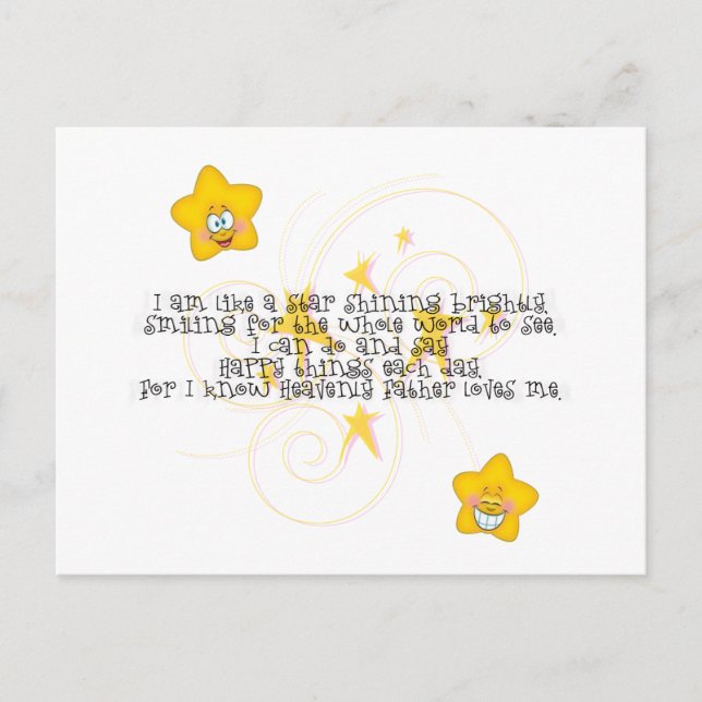 som en stjärna som lyser ljusa vykort (Framsida)