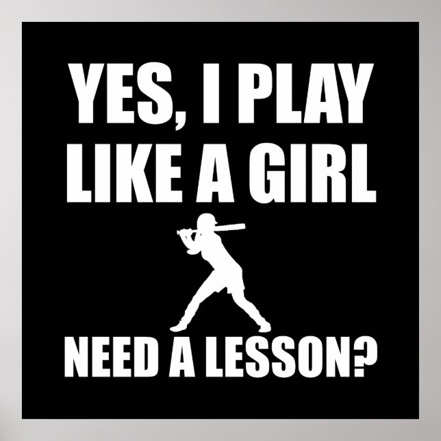 Som en tjej Softball Poster (Framsidan)