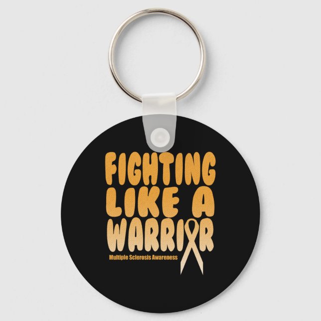 Som en Warrior Många Sclerosis Awareness Nyckelring (Framsida)