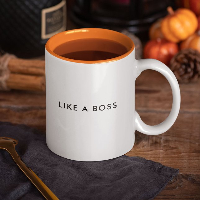 Som ett citat av Trendiget Chef Funny Cute Två-Tonad Mugg (Funny and cute "Like a Boss" quote mug that will bring a smile to your face every time you sip!)