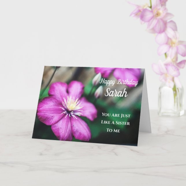 Som ett sjukdagskort för Lila Clematis Kort (Orkide)