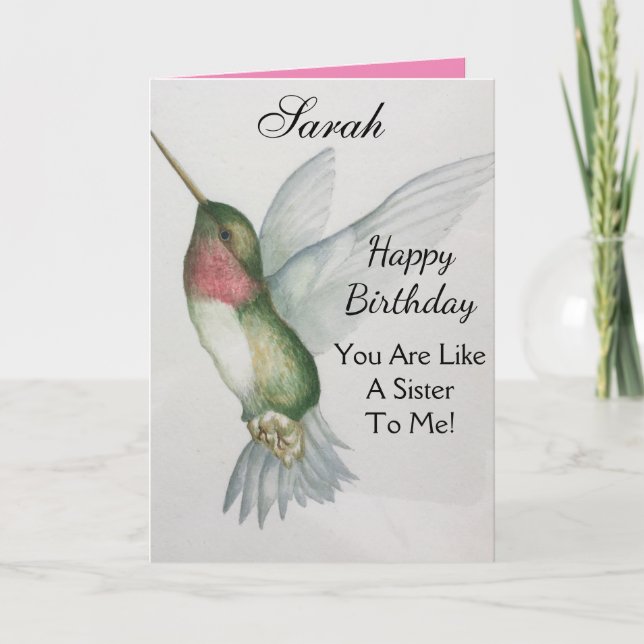 Som ett sjukfödelsekort HummingBird Greeting Card Kort (Framsida)