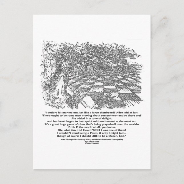 Som ett stort chessboard-spel av Chess Wonderland Vykort (Framsida)