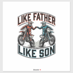Som far så son Motocross Vintage Vector T-Shirt Klistermärken